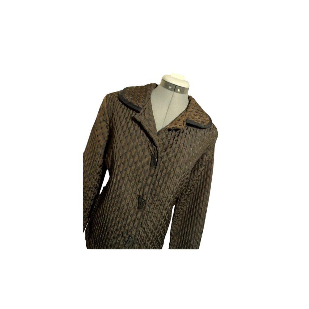New Abstract Lagenlook Women S Brown Polka Dot Quilted Boho Spring - Picture 4 of 12